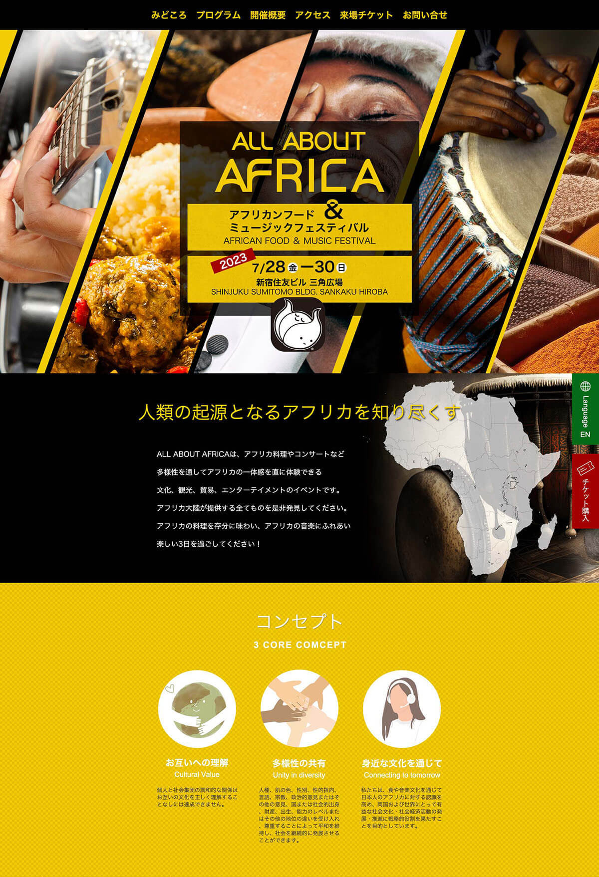 ALL ABOUT AFRICAパソコン表示